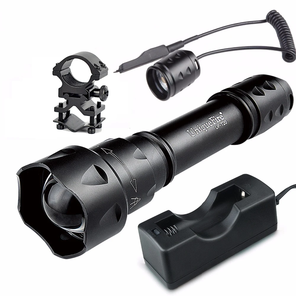 UniqueFire T20 940nm Infrared Zoomable LED Tactical Flashlight Torch