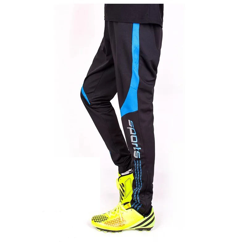 Football Soccer Training Pants Men With Zipper Pocket Jogging Trousers Fitness Running Sport Pants Breathable - Цвет: Синий