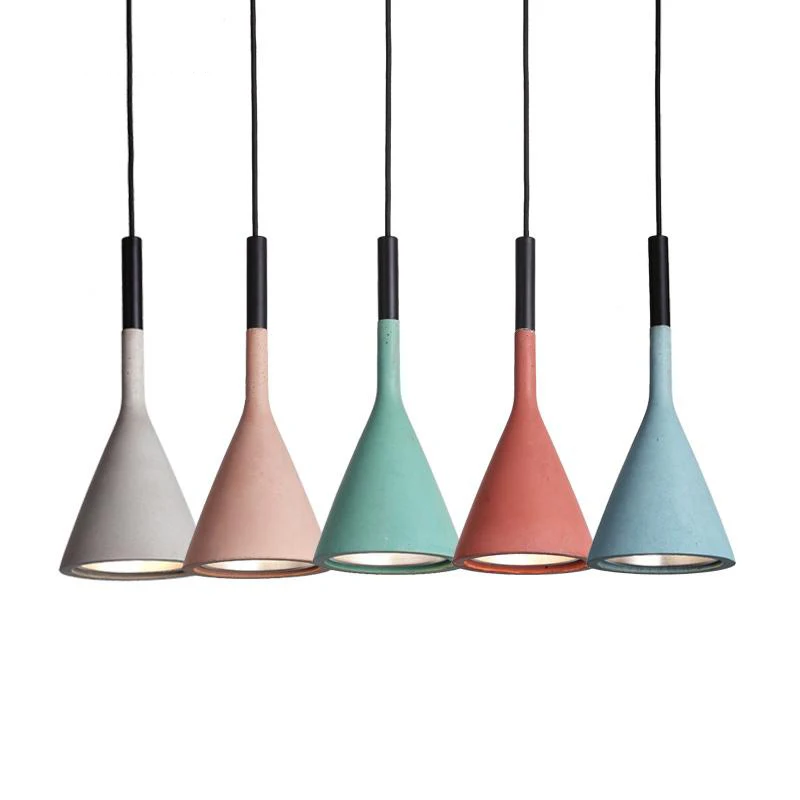 

Macaron new classical horn shape resin lampshade pendant lamps living room dining room macarons colorful lovely LED hanging lamp