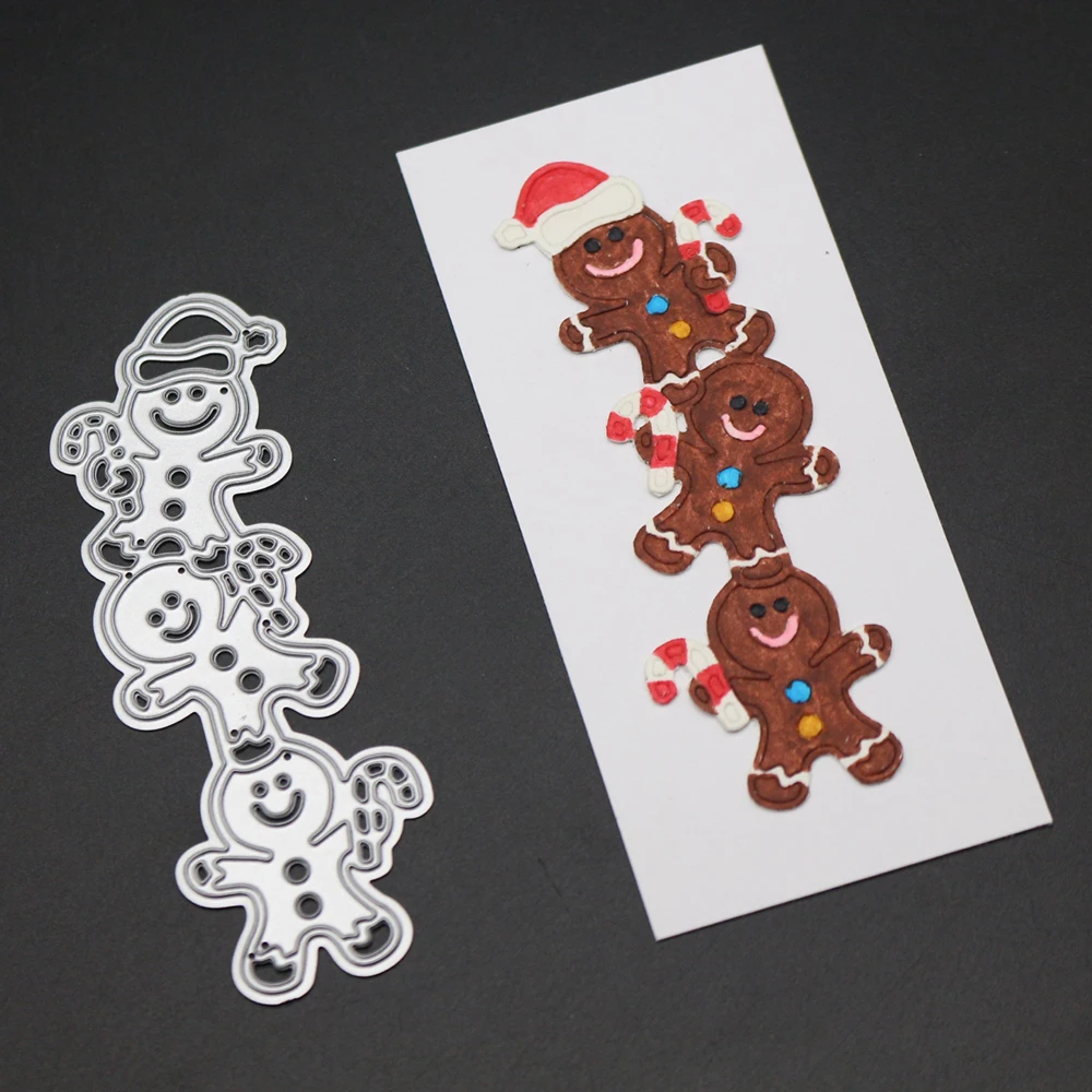

3.5X10cm Cookie Die Frame Gingerbread Man Christmas Metal Cutting Dies DIY Scrapbooking Stencil Embossing Craft Photo Card Decor