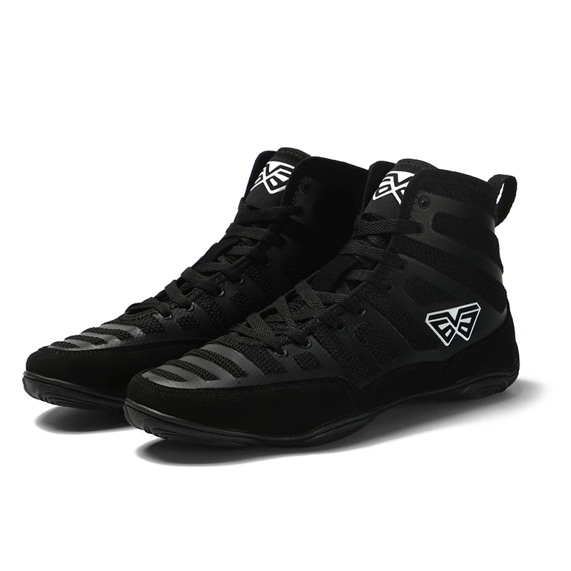 Mr. nut борцовская обувь, боксерская обувь, Многоцелевая спортивная обувь, противоскользящая поддержка для вольной борьбы - Цвет: Черный