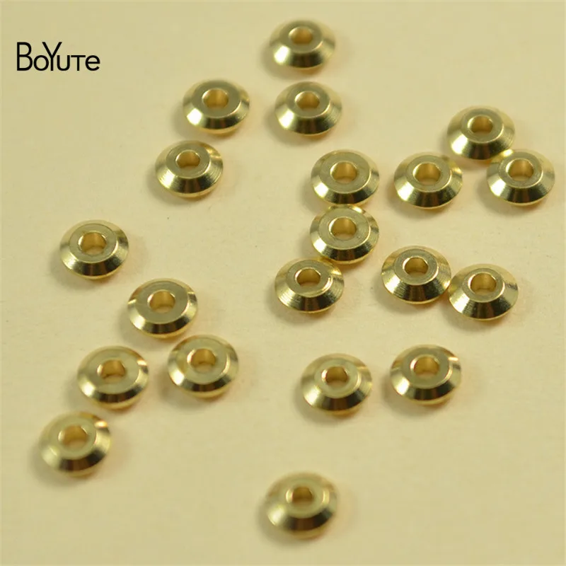 4x1.4MM-1.8MM Hole BoYuTe 100 шт 6,5*3,5 мм 4*1,4 мм Металлические латунные бусины Diy ручной работы бисерные разделители свободные бусины для изготовления ювелирных изделий - Цвет: 4x1.4MM-1.8MM Hole