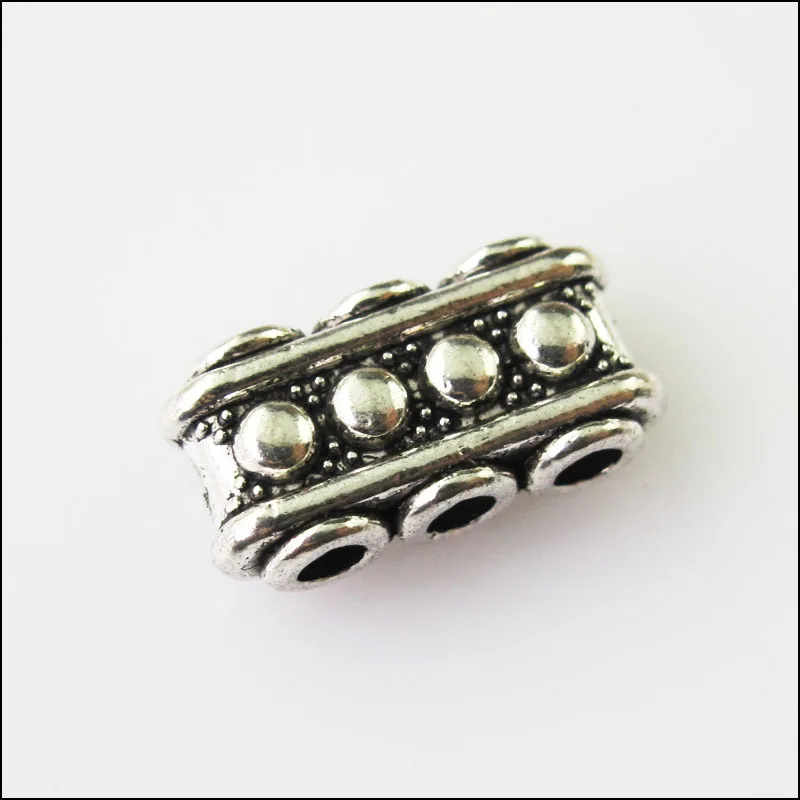 

8Pcs Antiqued Silver Tone 3-3Holes Spacer Beads Bars Charms Connectors 7.5x15mm