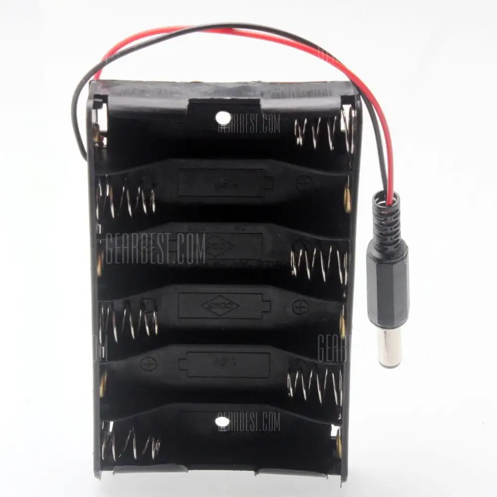 

DIY 9V 6 x AA Battery Holder Case Box with DC Plug for Arduino