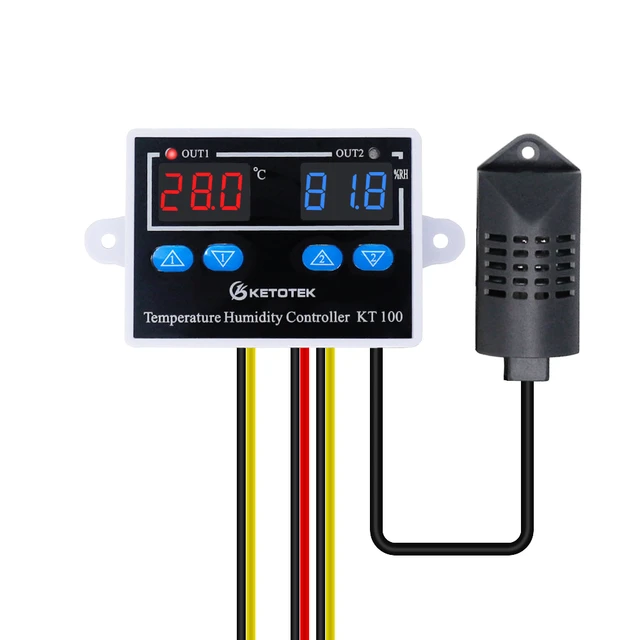 Acheter Contrôleur numérique de température et d'humidité KT100, Thermostat  à sortie directe, hygrostat 10A, interrupteur de contrôle de température