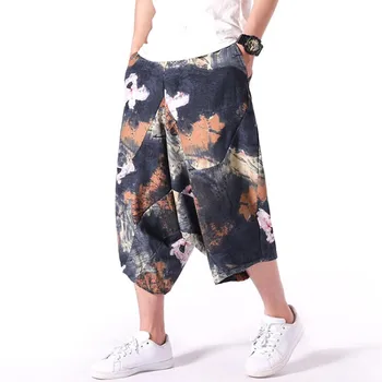 

2019 Men's new harlan shorts summer fashion best seller men's beach shorts cotton and linen casual waist men's floral shorts