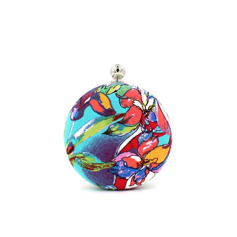 

2016 New Fashion Mini Cute Handbag For Phone Beautiful Dazzle Bag Patterns Women Colorful Round Evening Bags Chain ZD145