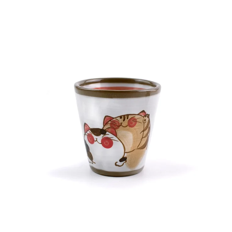 

Japanese-style Hand-painted Cat Cartoon Pattern Ceramic Water Sake Cup Tea Cups Wine Bowl Restaurant Home Drink Ware