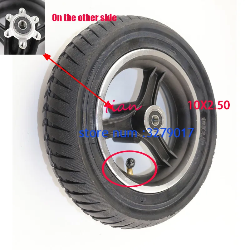 10x2,50 колеса 10' ступица 10*2,5 дюймов ступица колеса электрический скутер внутренняя труба наружная труба взрывозащищенные шины расширенные шины