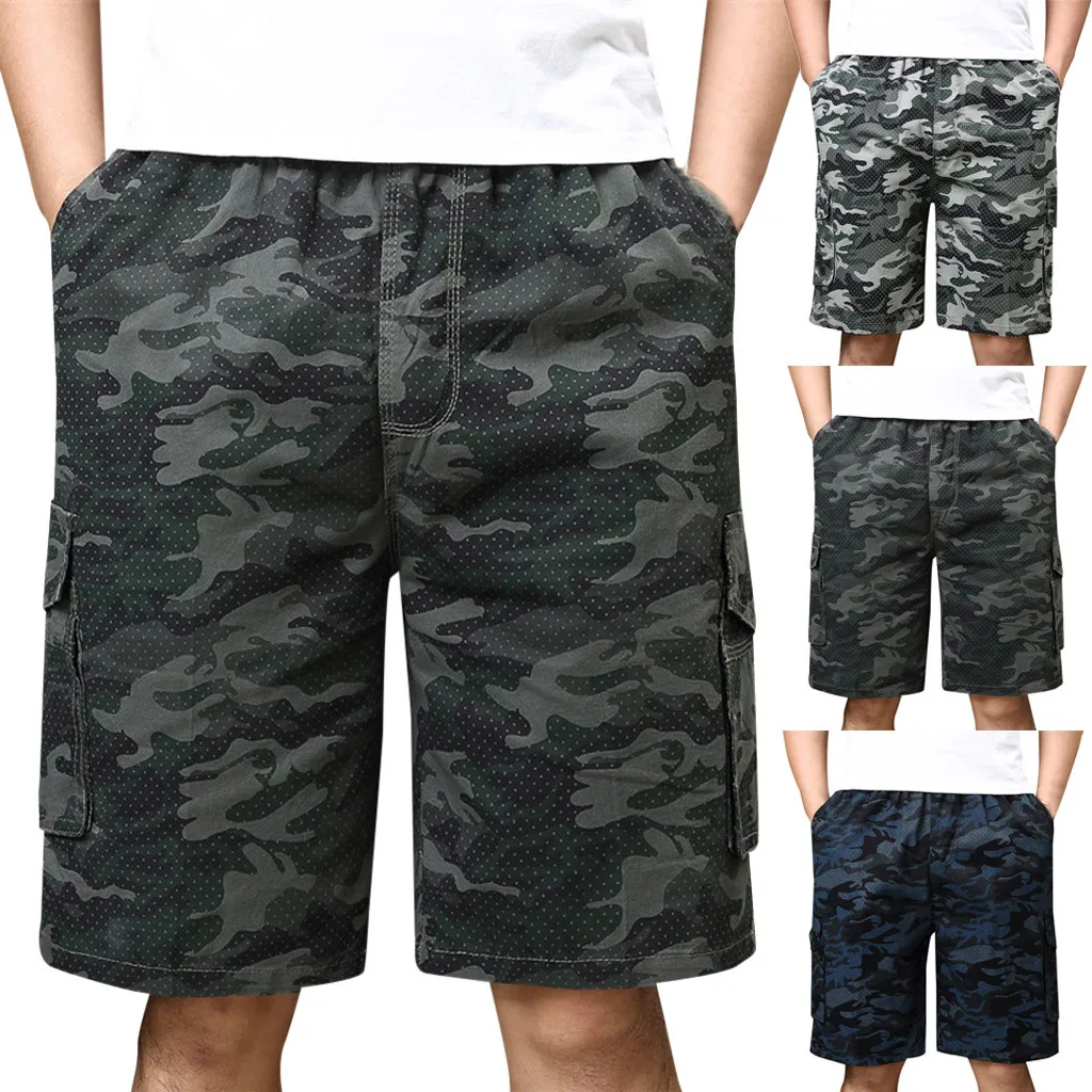 Модные мужские шорты мужские бермуды masculino с волнистым точечным камуфляжным карманом на пуговицах эластичный шнур Комбинезоны Шорты calcao Короткие