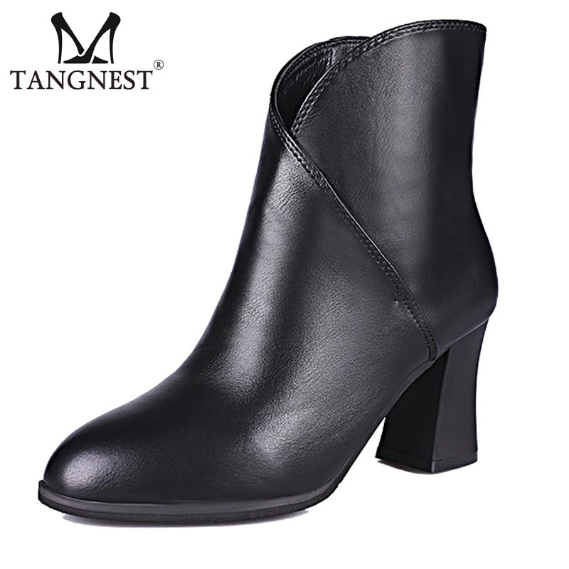 

Tangnest Women Ankle Boots Sexy Ladies Short Boot Fashion Party High Heels Slip On Platform Casual Shoes Woman XWX7014