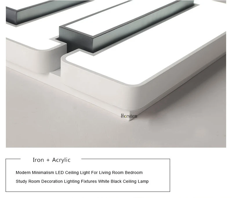 Creative Modern Ceiling Lights Black and White Iron Acrylic Ceiling Lamp For Living Room Bedroom Remote Control Lighting Fixtures (13)