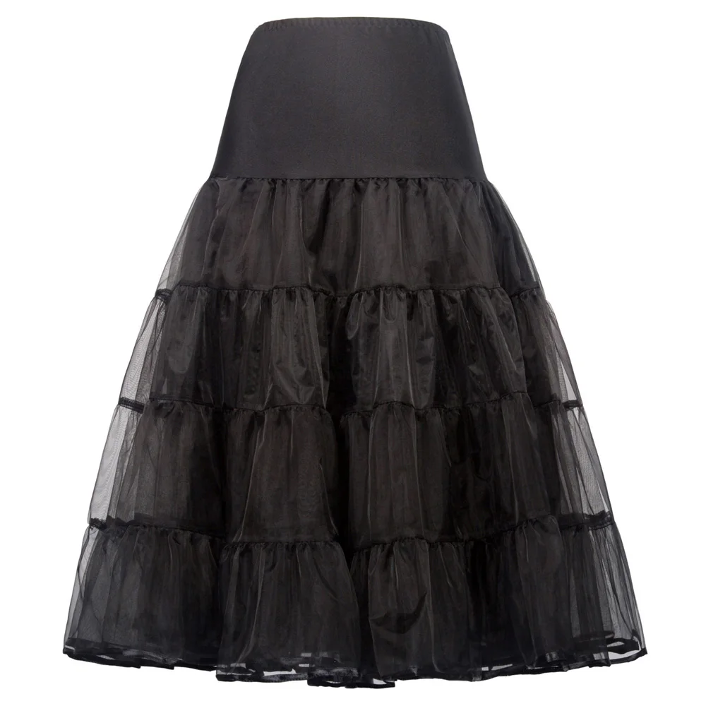 Tulle Skirt Pleated Fluffy Vintage Swing Petticoat Underskirt Crinoline ...