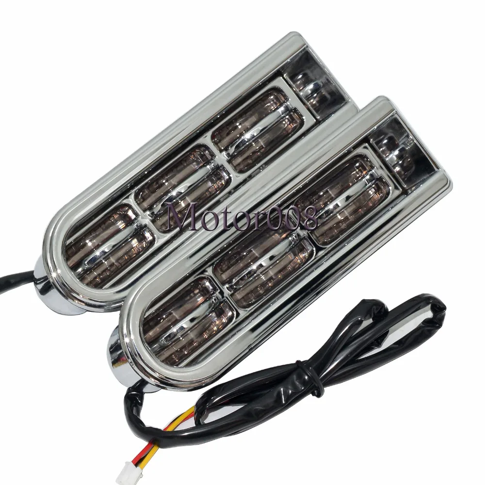 

Chrome Motorcycle Bike Parts Accent Saddlebag Filler Insert Support LED Lights For Harley Touring CVO 2014-2016 2017