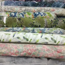 Роза цветы птицы шелк шифон ткань для женщин летние платья блузка Брюки Шитье