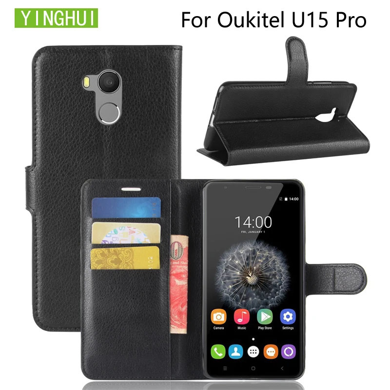 

YINGHUI For Oukitel U15 pro Case Flip Leather Phone Case Wallet Leather Stand Cover Filp Cases For Oukitel U15pro