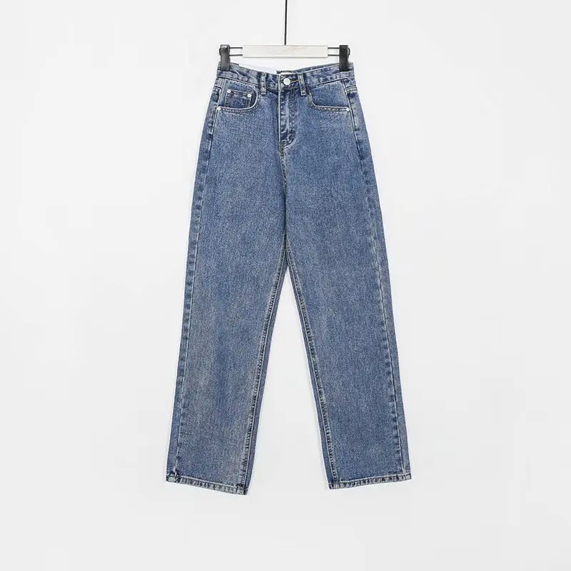 Vintage Mom Jeans Women Vintage High Waist Jeans Denim Boyfriend Ladies Loose Blue Blue Wide Leg Jeans Mujer Korean Streetwear