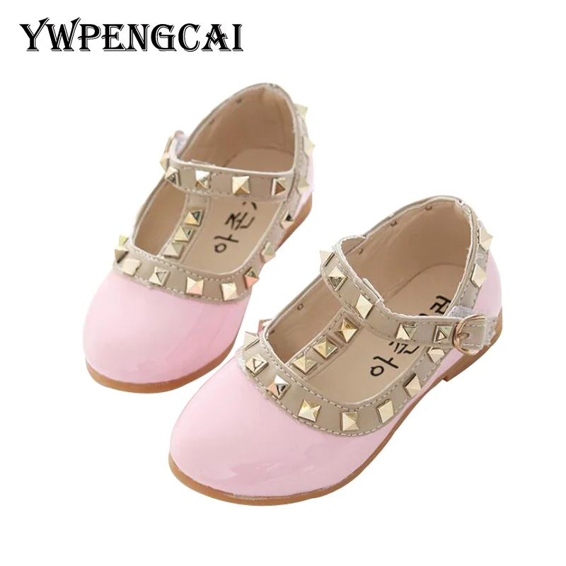 

YWPENGCAI Spring Autumn Children Shoes Girls Rivets Princess Shoes All Sizes 21-36 Baby Toddler Shoes Girls Dancing Shoes