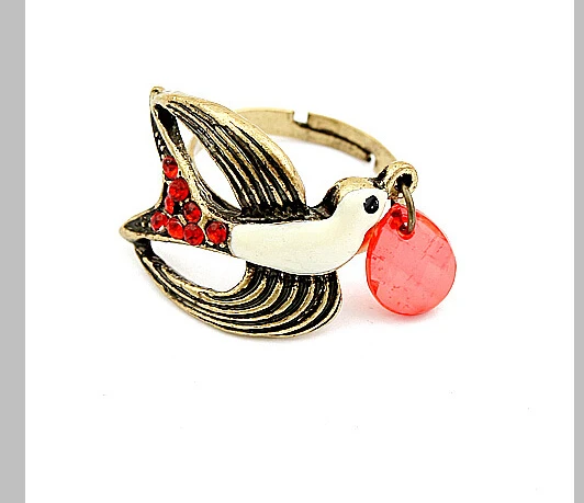 Лидер продаж 2018 винтажное модное кольцо R150 из сплава в виде маленькой птицы