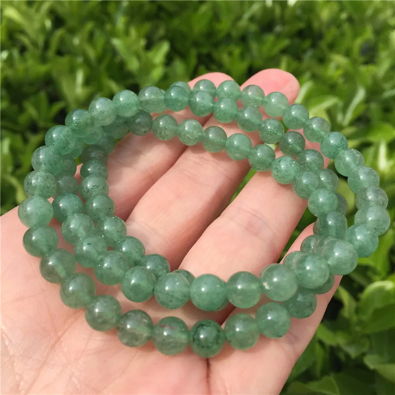 

Natural Green Strawberry Crystal Bracelet Jewelry Natural Stone Bracelet Beads Stretchy Pulseras Crystals Gift