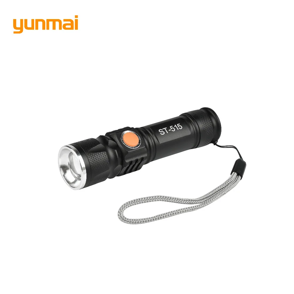 USB внутри Батарея 2300 люмен XML T6 мощный светодиодный фонарик Перезаряжаемые факел проблескового света светодиодный зум головная лампа для охоты черный