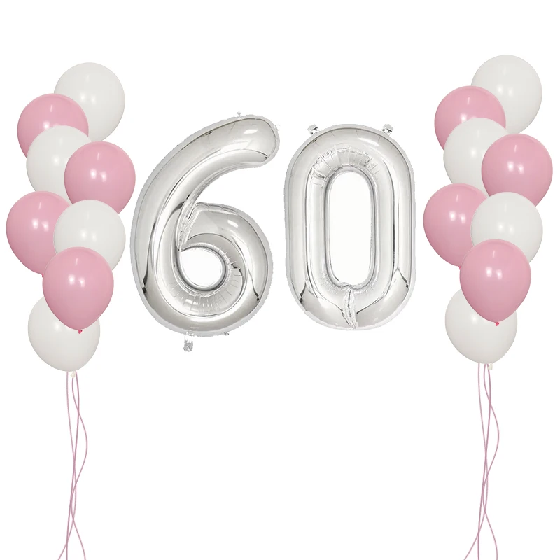 Бургундия 18 шт./лот 30 дюймов Серебряный номер 20 цифр воздушный шар из фольги Гелиевый шар 20-летнего дня рождения надувные 1" латексные шары - Цвет: Бургундия