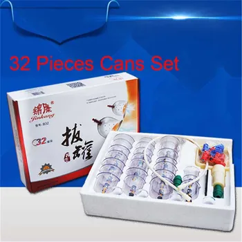 

32 pcs 24 pcs massage Vacuum cupping set thicker magnetic aspirating cupping cans acupuncture massage suction cup with tube