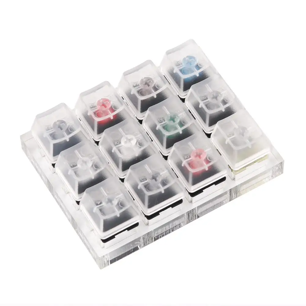 12 Cherry MX переключатели прибор для проверки клавиатуры комплект прозрачный Keycaps