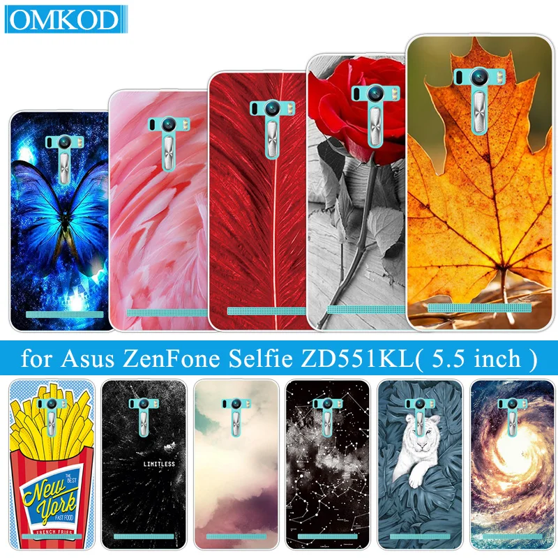 

Soft Silicon Case for Asus Zenfone Selfie ZD551KL Customize Back Clear Plumage Cover for Fundas Asus ZD551KL Zenfone Selfie