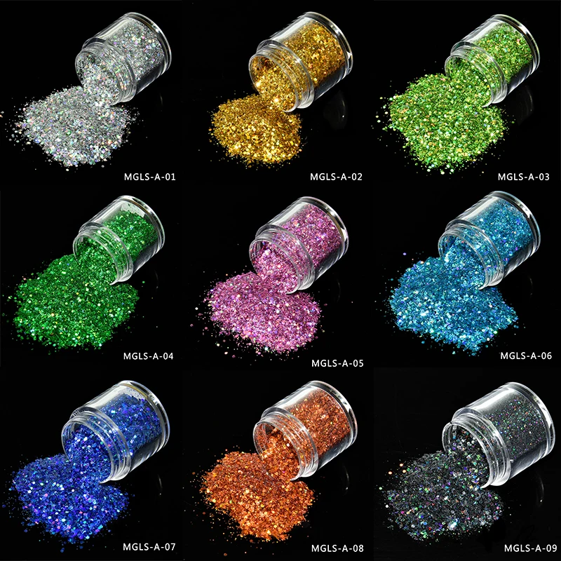 

10g/box 0.2&1mm Size Holographic Glitters Laser Powder Chrome Pigments Glitter Dusts For Nail ,Holographic Nails Stuff FMA01-12