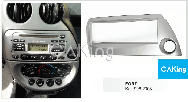 

Single Din Car Fascia Radio Panel for FORD Ka 1996-2008 (Left Wheel) Audio Frame Dash Fitting Kit Facia Face Plate Cover Bezel