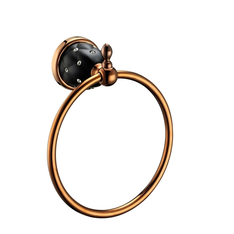 MAIDEER European style, classic, luxury Gold plated+Crystal Towel Ring