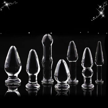 1PCS Glass Anal Dildo Butt Plug Anal Beads Erotic Sex Toy for Women Adult Products for Couples Crystal Glass Anal Stimulator 3
