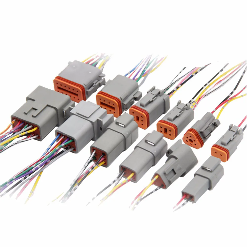 1 комплект Deutsch DT06 DT04 автомобильные водонепроницаемые разъемы мужской и женский Анальная пробка с проводом 2 3 4 6 8 12 контактов 22-16AWG