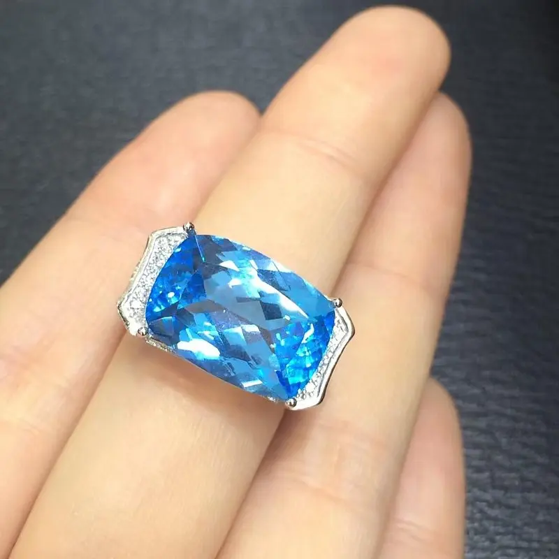 

Anillos Qi Xuan_Blue Stone Fashion Jewelry Rings_Finger Rings_S925 Solid Silver Fashion Blue Ring_Manufacturer Directly Sales