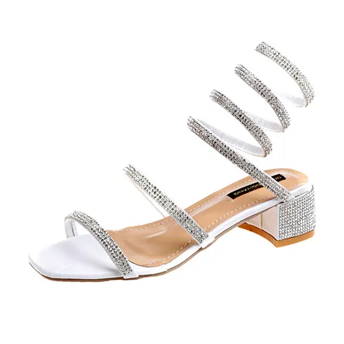 rhinestone snake sandals