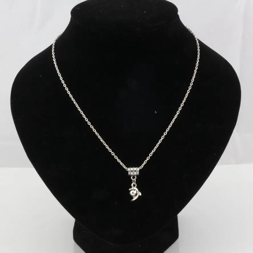 

1pcs Tibetan Silver Fashion Women Dolphin Pendant Necklace Chain Jewelry XL11157D