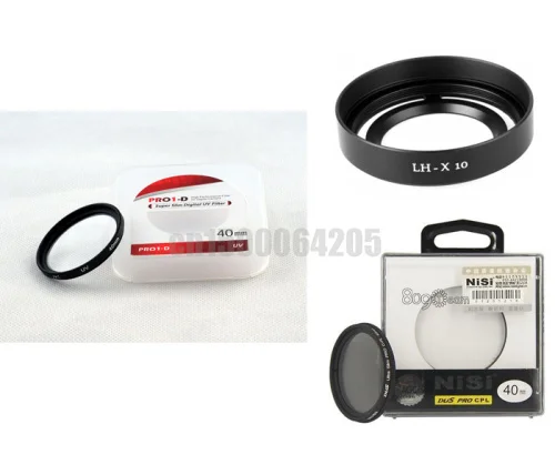 Best Price 3in 1 NiSi 40mm Slim Circular Polarising CPL Filter + 40MM UV Filter Lens Protector & LH-X10 Lens hood For Fujifilm Fuji X10 X20 Best Price 3in 1 NiSi 40mm Slim Circular Polarising CPL Filter + 40MM UV Filter Lens Protector & LH-X10 Lens hood For Fujifilm Fuji X10 X20