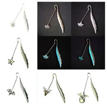 Винтажный летающий дракон/Хвост кита светящаяся Закладка-перо этикетка для чтения канцелярские принадлежности голова оленя/солнце/летучая мышь медные закладки Подарки