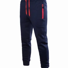 Мужские спортивные штаны на молнии, длинные штаны на шнурке, повседневные брюки с карманами, мужские хлопковые брюки осень-зима