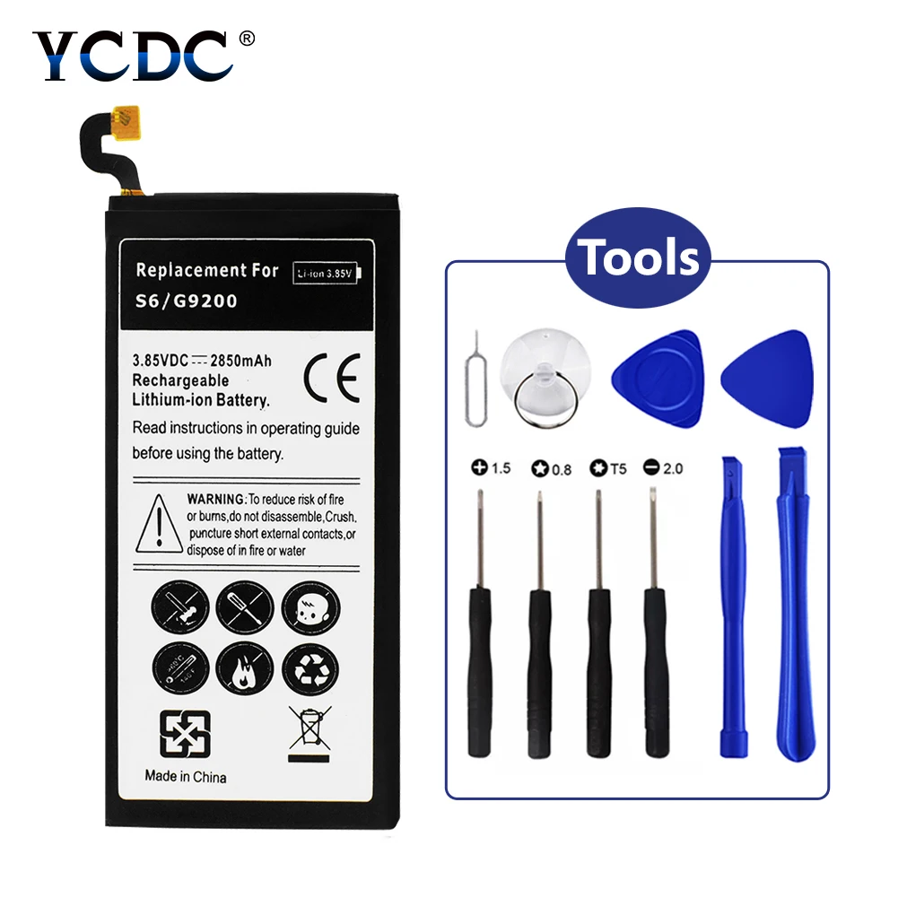 Для Samsung батарея Galaxy S6 3 85 V 2850mAh G9200 G920F G920I G925S G920A G920T G920P (Sprint) G920V (Verizon) + Инструменты