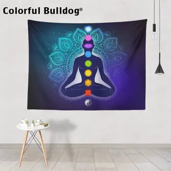 

Heart Chakra Tapestries Yoga Meditation Watercolor Mandala Wall Hanging Wall Art Trippy Tapestry Third Eye Room Bedspread