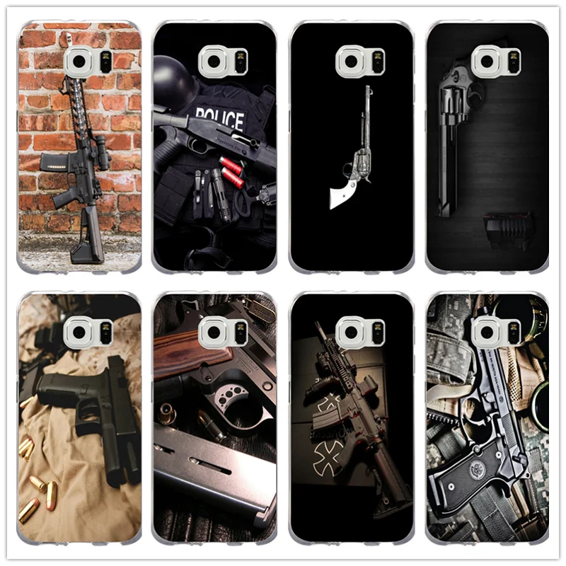 

Assaultrifle AK 47 AK47 M16 Slim Soft TPU Cell Phone Cases for Samsung Galaxy Note 2 3 4 5 8 S3 S4 S5 Mini S6 S7 S8 S9 Edge Plus