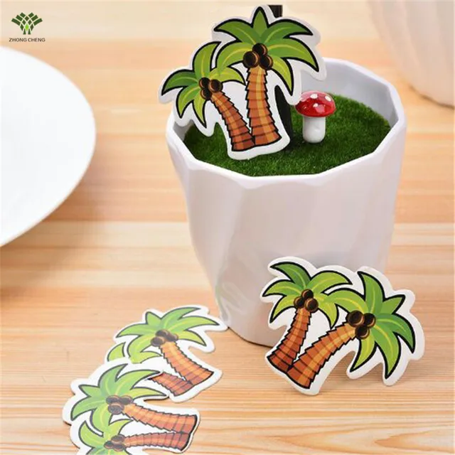 50PCS Coconut Tree Birthday Cake Topper Kids Birthday Cake Decoration