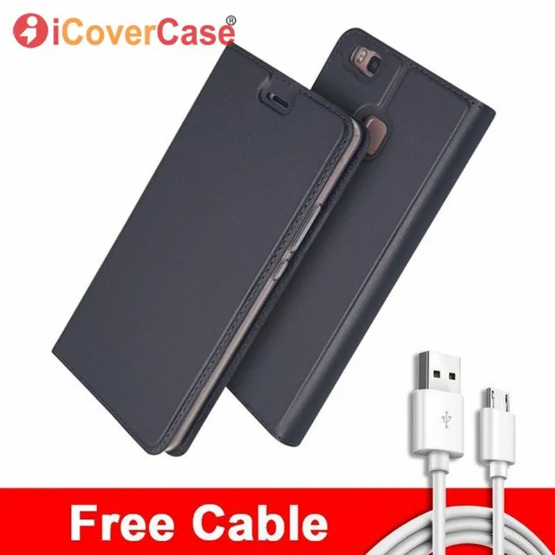 

Phone Case For Huawei P9 Lite Magnet Leather Flip Cover For Coque Huwei P9lite 2016 Wallet Simple Etui Hoesje Capinha Free Cable
