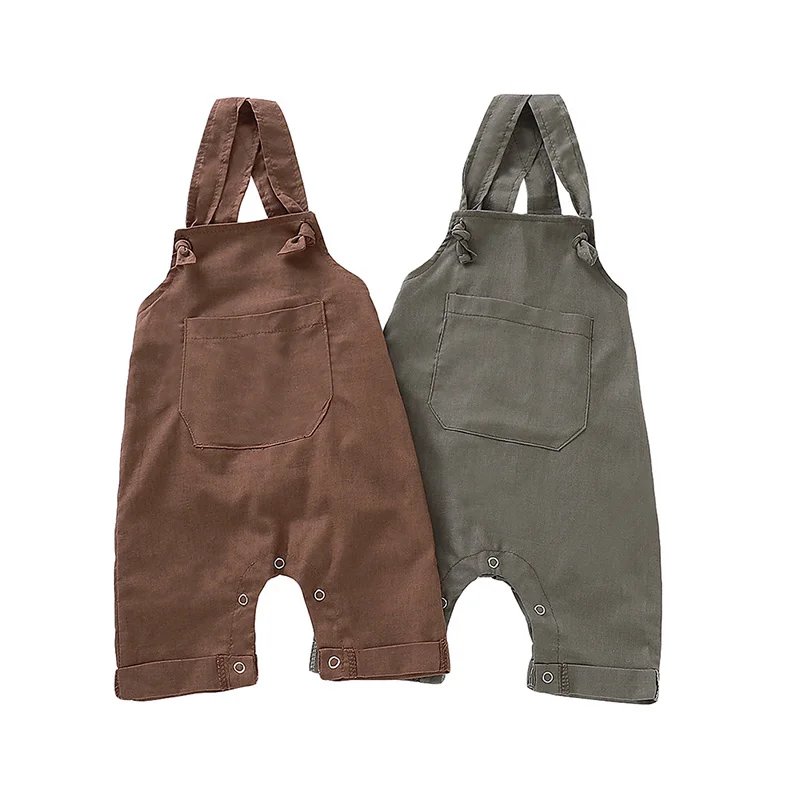

Spring Autumn Baby Boys Girls Suspenders Pants Loose Harem Pants Children Solid Cotton Sleeveless Elastic Overalls Trouser Sets