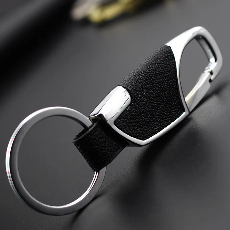 

Men 's metal leather keychain activities Christmas gifts Key Rings Car key pendant