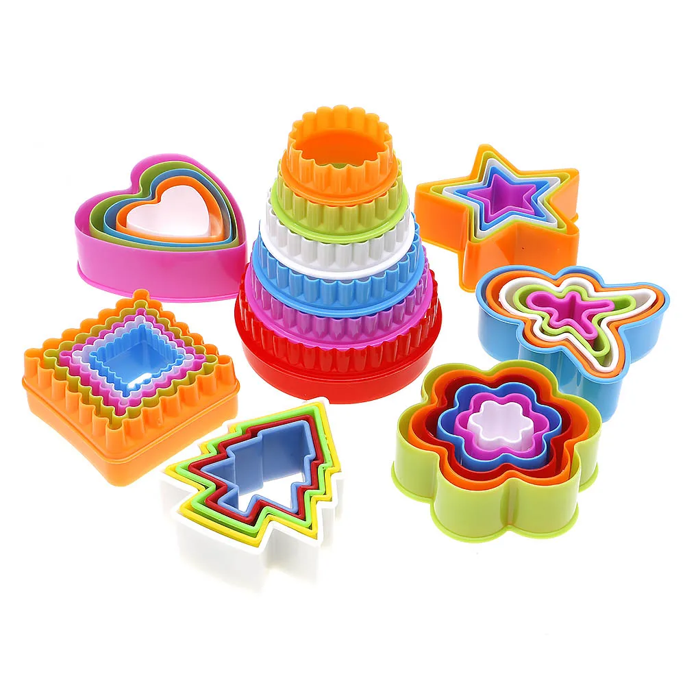 1 Set Plastic Biscuit Cookie Cake Cutters Maker Mold Mould Edge Cookie Cutter Cooking Tool DIY