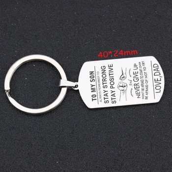 

To Son Gift Always Remember To Stay Strong Stay Positive Never Give Up Keychain Braved Key Ring From Father Key Fobs