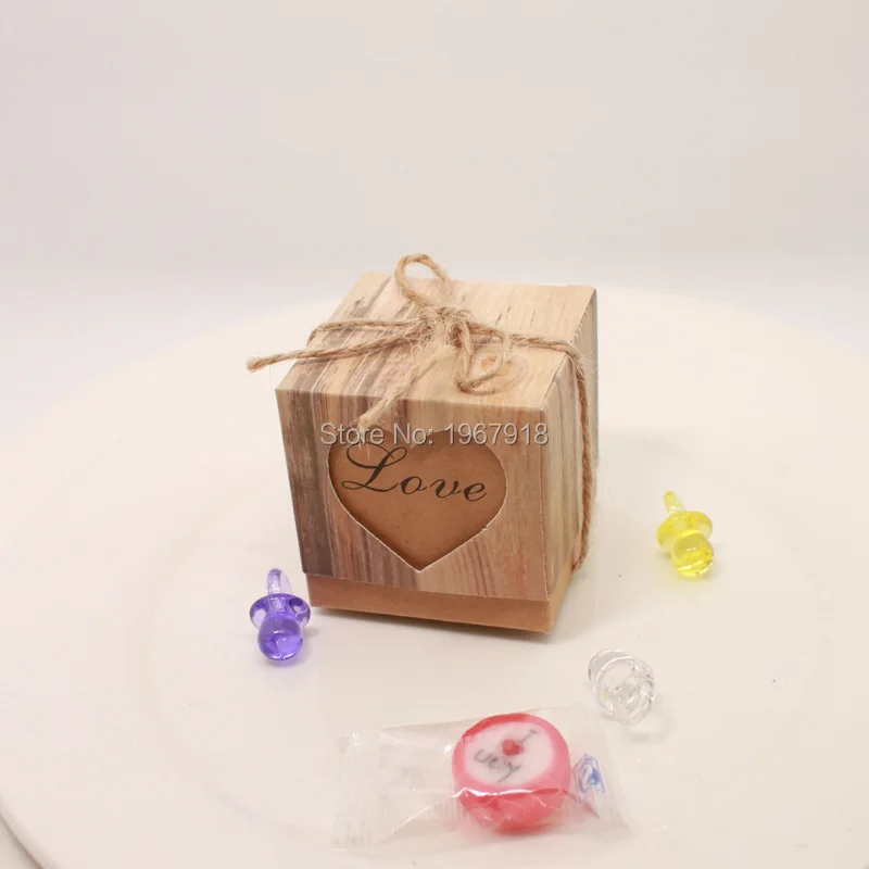Nature Kraft Paper Candy Box Love Weddding Favor Boxes Rustic Lace Print Gift Box Wedding Decoration Mariage Vintage (8)